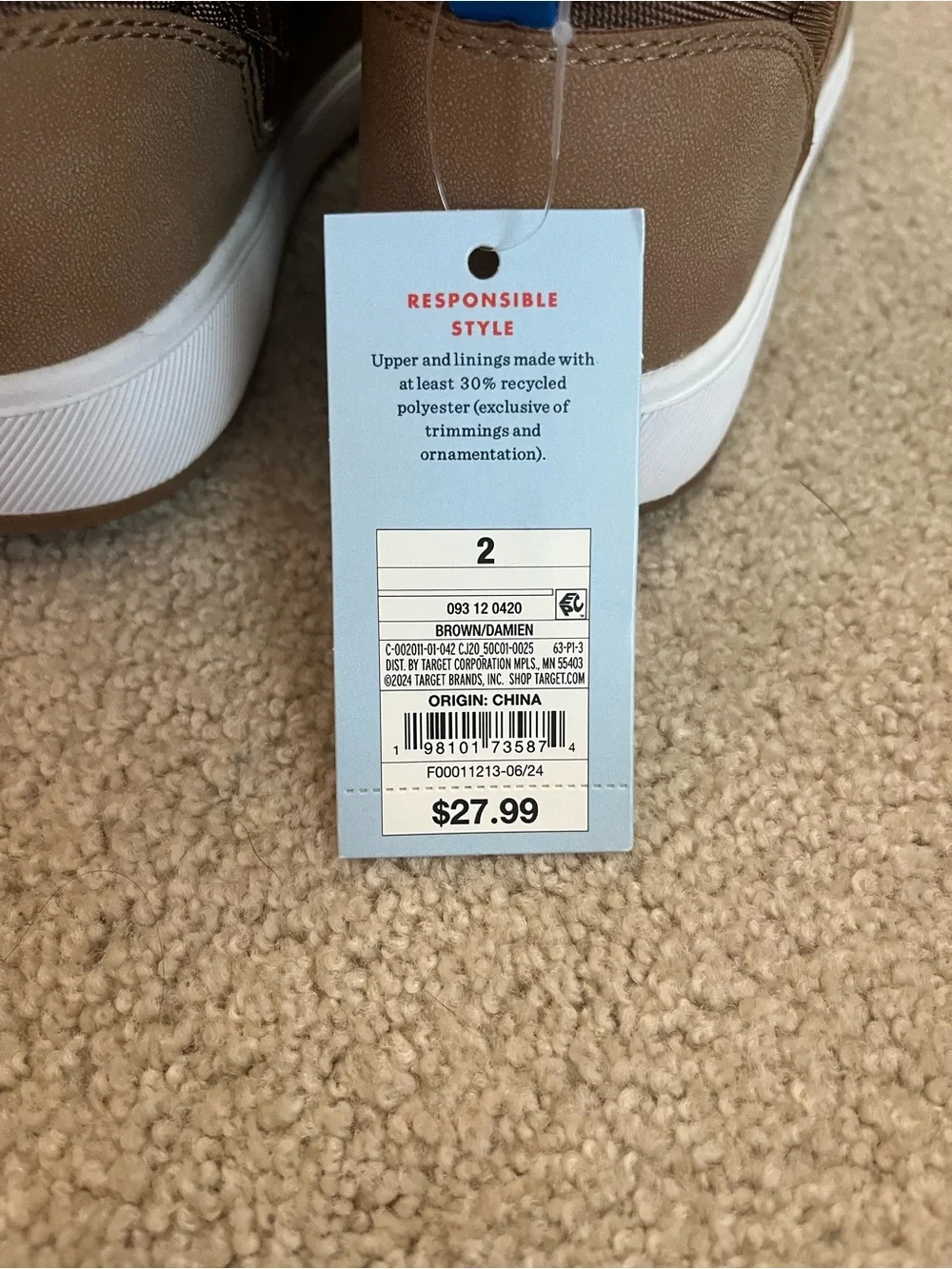 Cat & Jack Tan/Brown High-Top Lace-Up Kids Boots